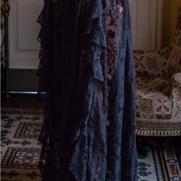 12th Tribe Elegant Black Lace Women's Dress #246 - Picture 6 of 16